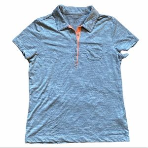 Icebreaker active merino wool polo top gray size L